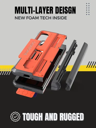 Vista 4 de CaseBorne V - Funda compatible con Samsung Galaxy Z Fold 4, funda protectora de cuerpo completo con cubierta de bisagra semiautomática