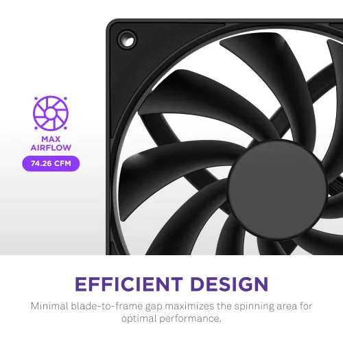 Vista 3 de F120Q - Ventiladores de flujo de aire silenciosos de 120 mm - Individual - Negro