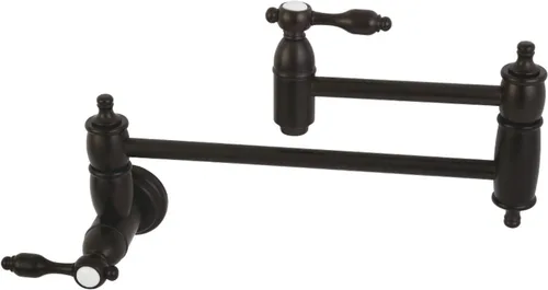 Vista 10 de Kingston Brass KS3103TAL - Grifo de cocina para relleno de olla de montaje en pared, latón antiguo