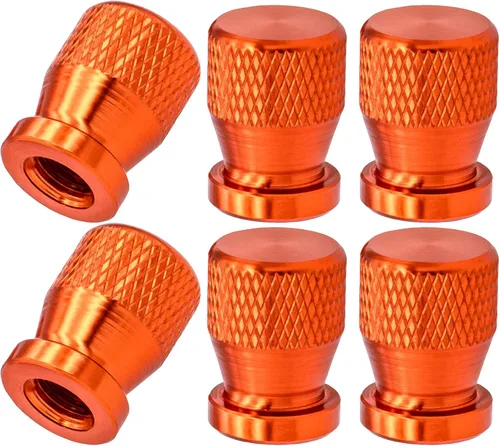 Vista 9 de 4 piezas de tapas de vástago de válvula de neumático de automóvil, tapas de válvula de aire de neumático a prueba de fugas de aleación de aluminio