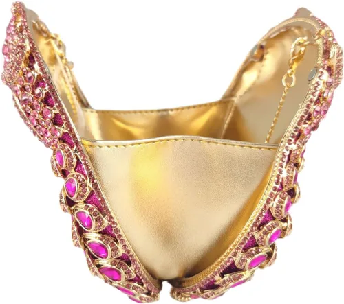 Vista 7 de Boutique De FGG Mini bolso de mano de cristal para fiesta de búho para mujer, bolsos de noche de animales, bolso de mano con diamantes de imitación