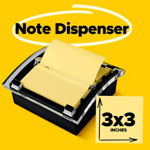 Vista 2 de Post-it Notas emergentes súper adhesivas, 3 x 3 pulgadas, 12 blocs, 2 veces el poder de adherencia, amarillo canario, reciclable (R330-12SSC)
