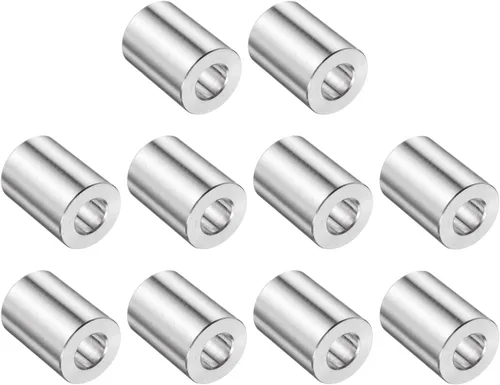 Vista 151 de uxcell 10 piezas de espaciador de acero inoxidable de 3/8" de diámetro interno x 3/4" de diámetro exterior x 1" de longitud, espaciador de rosca