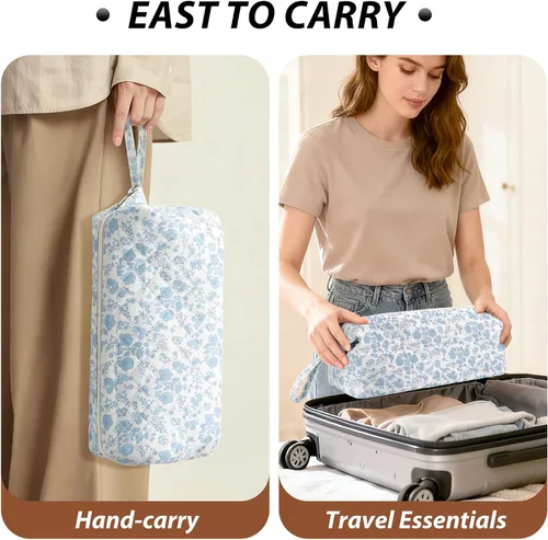 Vista 7 de Bolsa de viaje acolchada para herramientas para el cabello Shark Flor azul