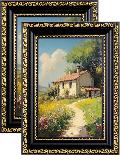 Vista 34 de eletecpro 8x10 Vintage Picture Frame, Glass Cover, Gold, 2-Pack Dorado