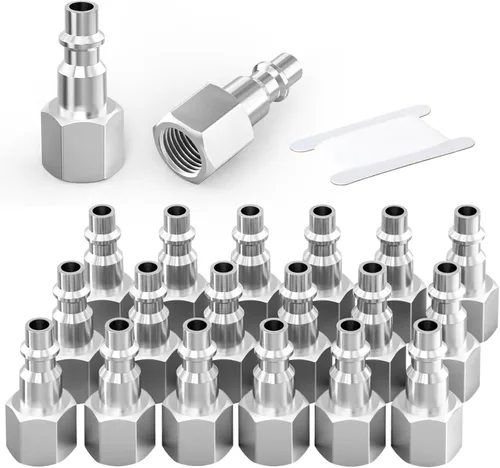 Vista 8 de Accesorios de aire industriales macho NPT de 1/4 pulgadas, accesorios de aire de conexión rápida de latón, enchufe de accesorios para compresores