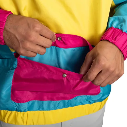 Vista 5 de Chaqueta cortavientos retro ligera con diseños coloridos de los años 80 y 90