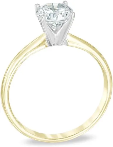 Vista 6 de Anillo de compromiso con cuatro puntas con certificación IGI en oro blanco de 14 quilates para mujer, con certificación IGI