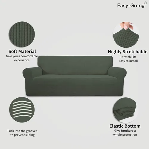 Vista 115 de Easy-Going - Funda elástica sobredimensionada para sofá, 1 pieza, protector muebles, suave, parte inferior elástica, para niños, tela jacquard