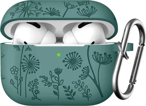 Vista 21 de Lerobo - Funda para AirPods Pro 2, funda de silicona suave con llavero para mujer