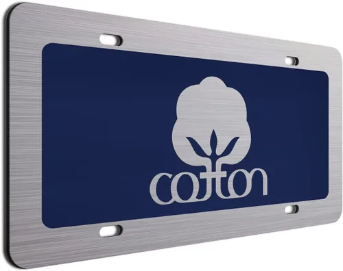 Vista 17 de Placa de matrícula decorativa de algodón blanco - 6"x12" de aluminio cepillado, etiqueta novedosa para exhibición en parachoques delantero