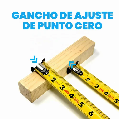 Vista 8 de OX Tools Tuff Blade - Cinta métrica magnética de construcción a prueba de golpes con doble gancho magnético - Hoja de 1 1/4 pulgadas de ancho