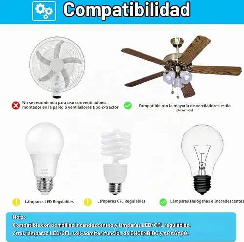Vista 6 de Kit de Reemplazo Universal para Control Remoto de Ventilador de Techo Compatible con Harbor Breeze, Hunter, Hampton Bay, Atenuador de Luz de 3