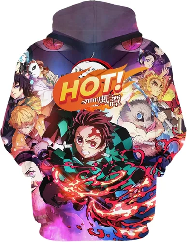 Vista 2 de Sudadera con capucha estampada en 3D para adultos, divertidas sudaderas con capucha para hombres, sudaderas de anime, sudaderas con capucha