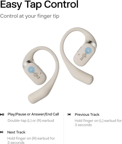 Vista 9 de SHOKZ OpenFit - Auriculares True Wireless Bluetooth de Oreja Abierta con Micrófono, Auriculares con Ganchos para los Oídos, Resistente al Sudor