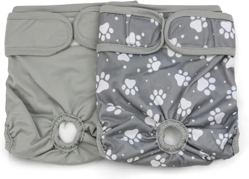 Vista 5 de Pañales para perras, reutilizables, lavables, duraderos, absorbentes, de tela para perritos, estilo océano, XS