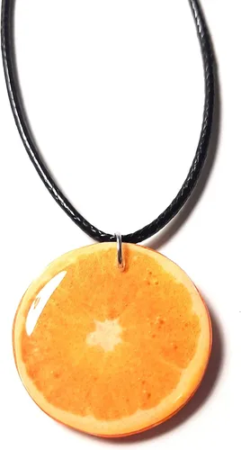 Vista 5 de Fruit Slice Pendant Handmade Citrus Grapefruit Orange Lemon Lime Pamelo Necklace Mini Food Girlfriend Outdoors Gift Bright Summer Necklace for Women