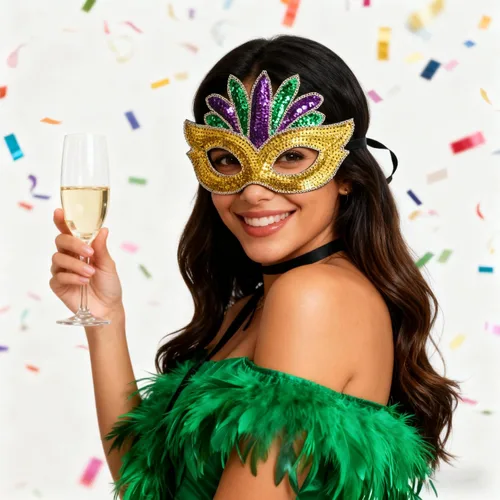 Vista 3 de Mardi-Gras-Mask-for-Men-Women 3 Pcs Sequin Masks Masquerade Cosplay Party