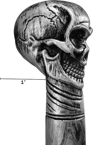 Vista 7 de Accesorio de disfraz de bastón de calavera de plástico para disfraz de Bastón de Bruja y Doctor