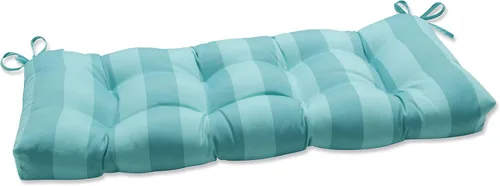 Vista 31 de Pillow Perfect - Cojín capitoné a rayas, resistente a la intemperie y la decoloración, para sofá de mimbre/columpio de exterior, bordes cuadrados