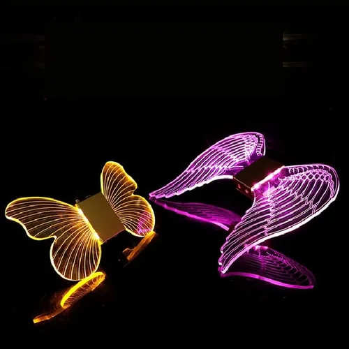 Vista 5 de Luces nocturnas de mariposa LED estroboscópica, bastón estroboscópico champán, luz de destello de luz de servicio para botella de servicio para bar