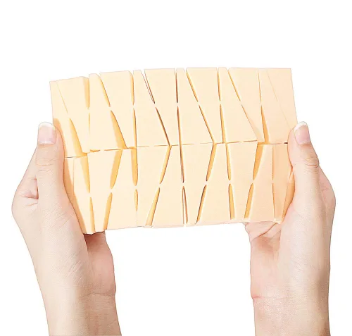 Vista 4 de OWLFAVO 48 esponjas cosméticas de maquillaje triangulares, sin látex, desechable, espuma de belleza, aplicador facial para base impecable, sensible
