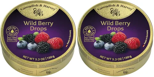 Vista 2 de Cavendish & Harvey Gotas de caramelo duro Wild Berry Lata de 5.3 onzas