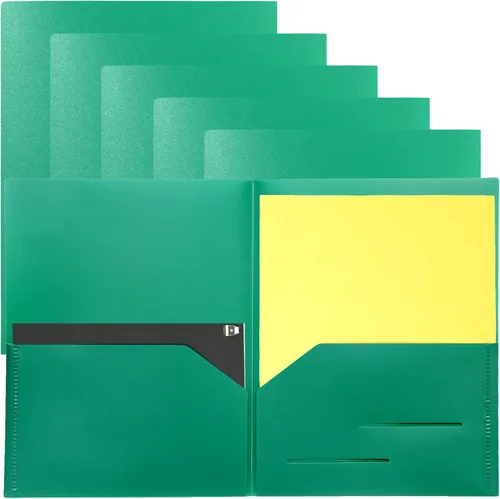 Vista 11 de Youngever Paquete de 6 carpetas de plástico resistente con dos bolsillos, carpeta de plástico resistente con 2 bolsillos (negro)