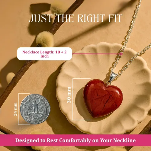 Vista 97 de Gempires Love - Collar con colgante de cristal de corazón para mujer, chapado en plata, cadena ajustable de 18 + 2 pulgadas