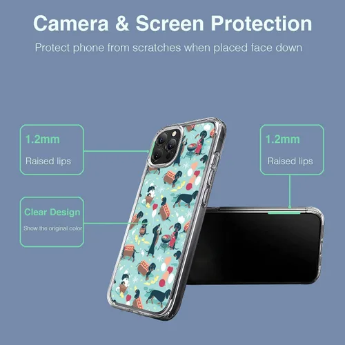Vista 2 de Funda compatible con iPhone 13 Pro Max, diseño de perro salchicha con diseño divertido de perro salchicha Weiner, funda para iPhone, protección