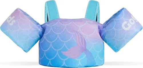 Vista 6 de Gogokids Chaleco de natación para niños pequeños, flotadores para niños de 24 a 66 libras, bonita chaqueta de natación de dibujos animados con arnés