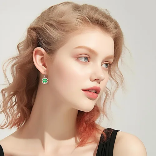 Vista 80 de Aretes colgantes de plata de ley con diseño de árbol de la vida, flor, abeja, animales, gato, colibrí, piedra lunar, turquesa, aretes con cierre