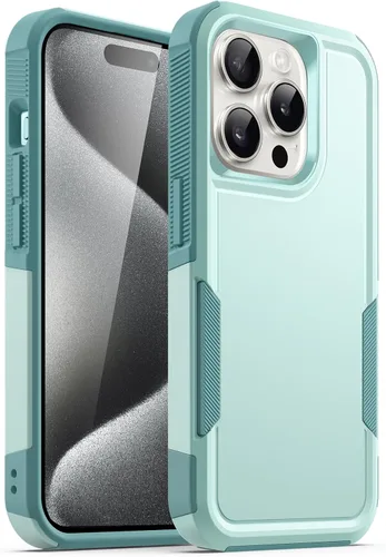Vista 7 de JETech Funda para iPhone 15 Pro de 6.1 pulgadas, resistente protección resistente de doble capa, a prueba de golpes, funda protectora resistente