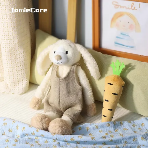 Vista 4 de Conejito de Pascua de peluche, juguete de conejo de ropa suave para niños, recién nacidos, niños y niñas, juguetes de peluche adorables y adorables