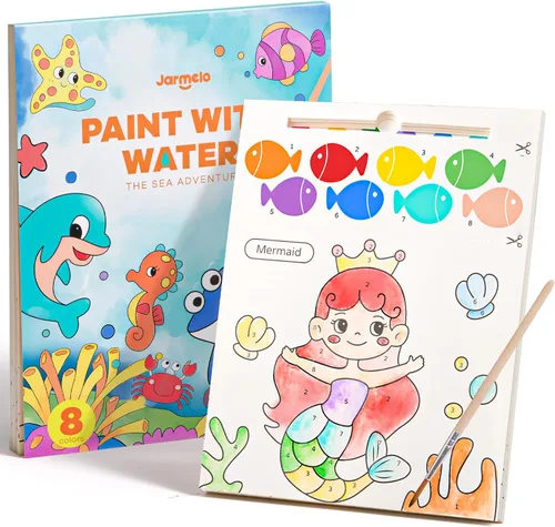 Vista 9 de Libros de pintura con agua Jar Melo para niños pequeños, actividad de pintura de acuarela sin desorden para niños de 1-3, 2-4, 4-6 años, regalo