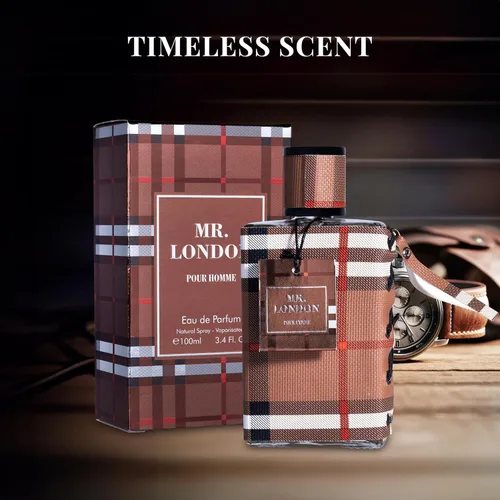 Vista 4 de Mr London - Eau De Parfum para hombre, fragancia amaderada de ámbar refinado, bergamota fresca y masculina, lavanda y canela cálida, tonos únicos