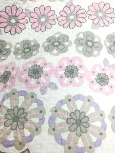 Vista 4 de [Dot on Flower] Juego de edredón de 2 piezas 100% algodón hipoalergénico para dormitorio, tamaño individual, color morado