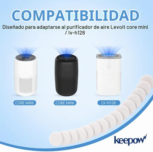 Vista 2 de KEEPOW - Paquete de 12 almohadillas de repuesto de aroma para LEVOIT Core Mini y LV-H128 Purificador