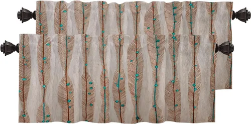 Vista 141 de Maritime Ocean Blackout Tier Curtains, Anchors Nautical Art Half Window Drapes for Kitchen with Rod Pocket,Room Darkening 2 Pack 26X24 Inches