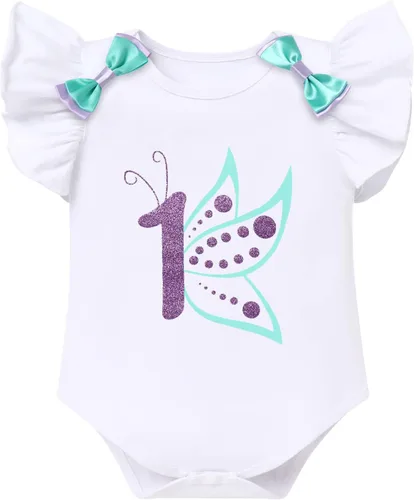 Vista 52 de ODASDO Conjunto de 3 piezas con temática de animla para bebé niña