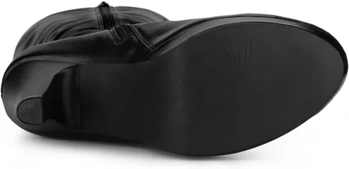 Vista 6 de Allegra K Botas altas hasta la rodilla con plataforma y punta redonda para mujer