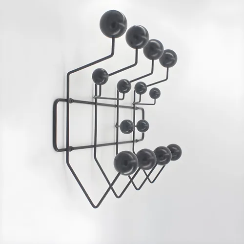 Vista 29 de Industrial Hooks Punch-Free Metal Wall-Mounted Coat Rack with Wood Ball Decoration Iron Coat Rack with Solid Wood Ball Wall Coat Hook Metal Simple
