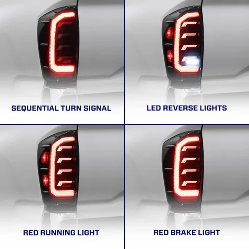 Vista 3 de Form Lighting Luces traseras LED secuenciales compatibles con Toyota, Tacoma 2016-2023, rojo (par)