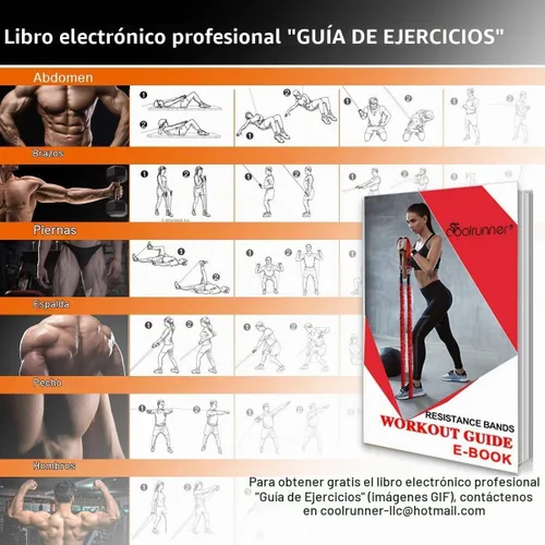 Vista 5 de Coolrunner Juego de 14 bandas de resistencia, tubos de ejercicio, bandas de entrenamiento de 20 libras a 40 libras con asas, fundas protectoras