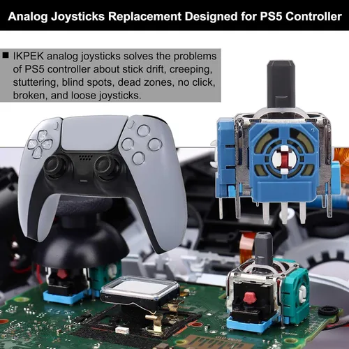 Vista 2 de 4 piezas de repuesto para controlador DualSense PS5, sensor analógico 3D, palillos de pulgar de rueda Joystick Rocker Módulo de reemplazo