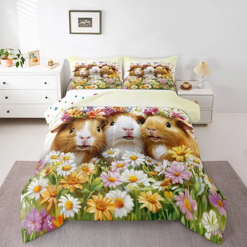 Vista 29 de Farm Aninmal - Juego de ropa de cama para niños, divertido juego de edredón de animales de granja para adolescentes y niñas, juegos de edredón