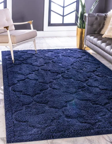 Vista 13 de Unique Loom Trellis Shag Collection - Alfombra de pasillo geométrica, moderna, marroquí, celosía, gris (2 x 7 pies)