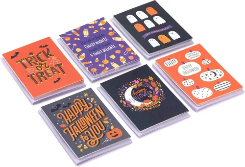 Vista 4 de Hallmark Tarjetas de Halloween con sobres, paquete surtido de 36 (truco o trato)