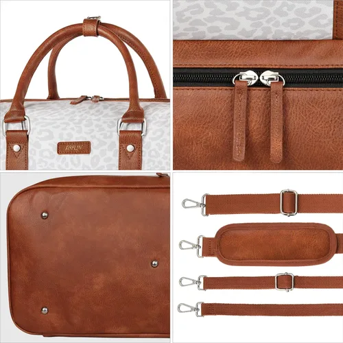 Vista 134 de IBFUN Bolsas de fin de semana para mujer, bolsa grande de lona para viaje, bolsa de viaje con compartimento para zapatos, 21 pulgadas, juego de 3