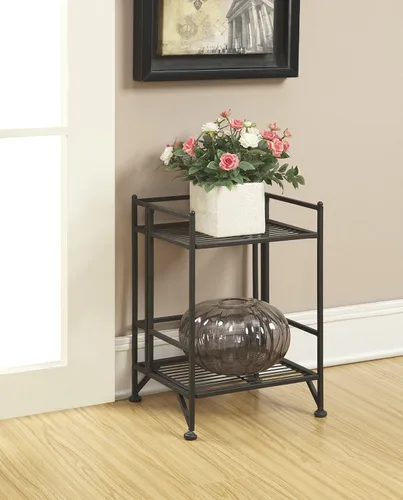 Vista 2 de Convenience Concepts Designs2Go - Estante para almacenamiento extra de 2 pisos, metal, plegable, Metal, Negro